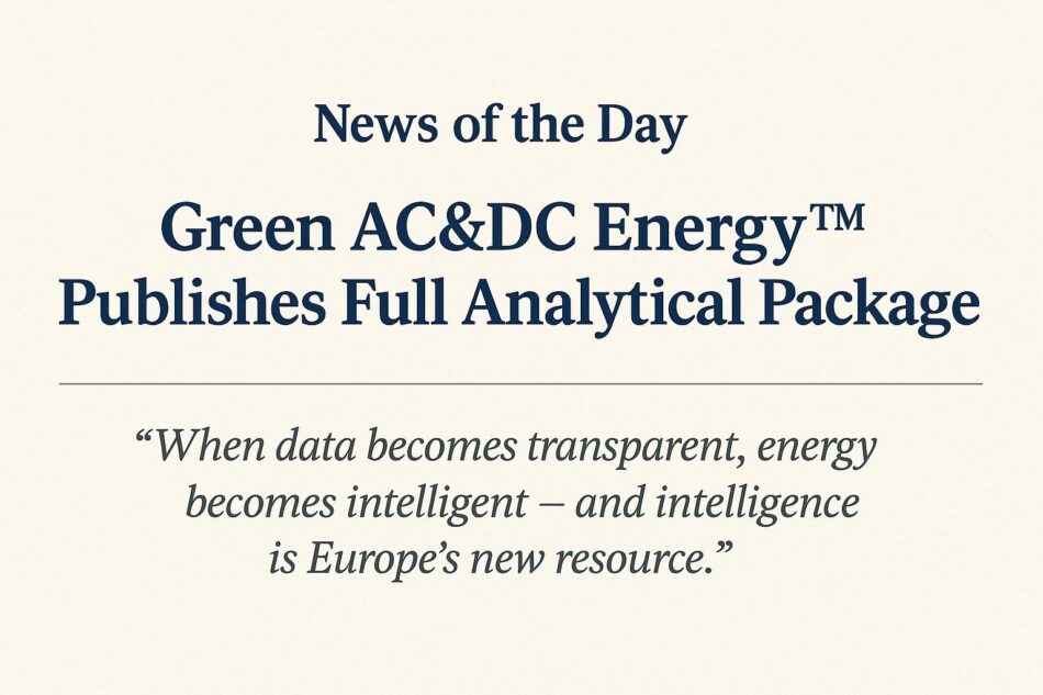 News of the Day – Green AC&DC Energy™ Publishes Full Analytical Package